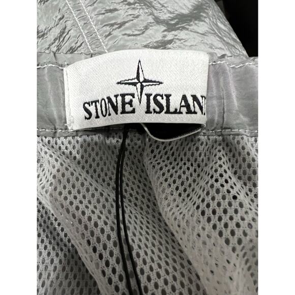 NWT Stone Island Shorts Mens Medium Gray Swim Trunks Logo Patch - Picture 7 of 13
